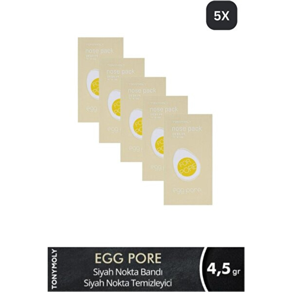 Tonymoly Siyah Nokta Bandı Egg Pore Aktif Karbon Yumurta Kabuğu Cilt Bakımı 5 Adet 4,5 gr Akne ve Sivilce Bakımı Fiyatı