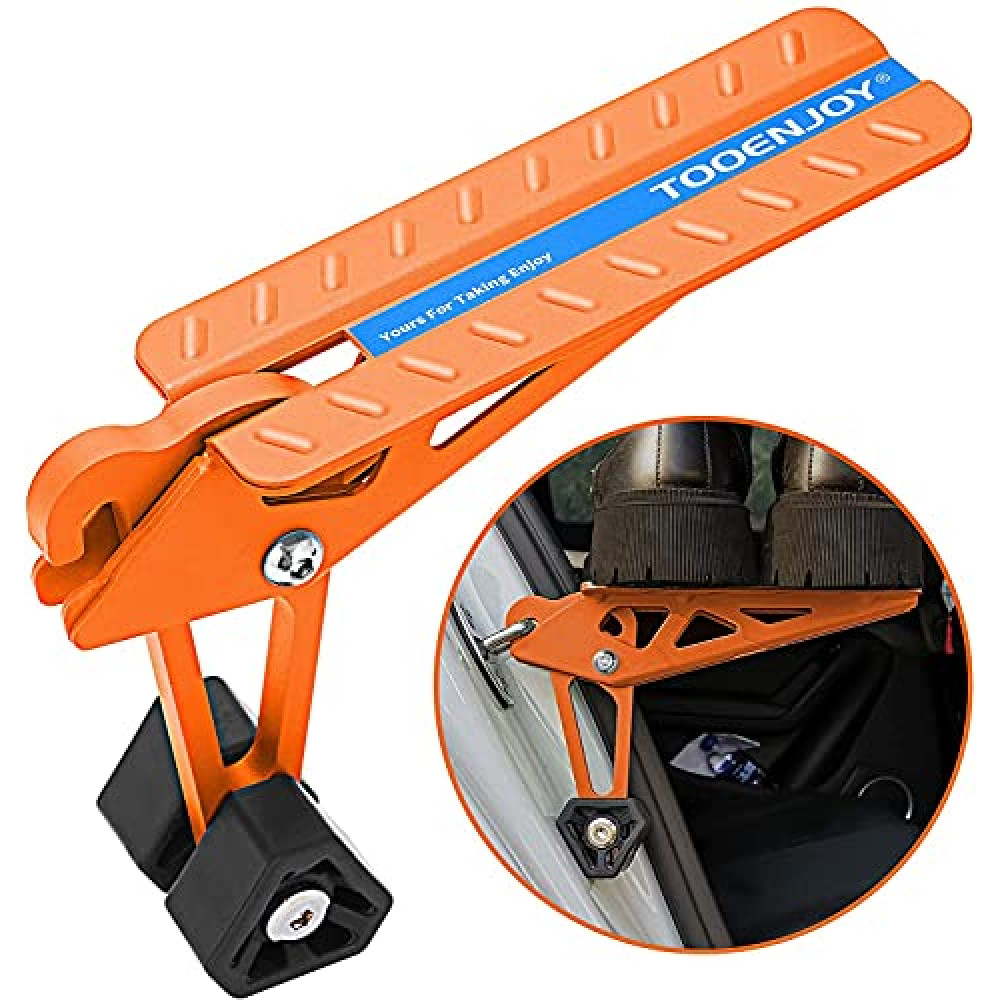 TOOENJOY Universal Fit Car Door Step, Foldable Roof Rack Door Step Up on Door Latch, Both Feet Stand Pedal Ladder, Easy Access to Rooftop for Most Car, SUV, Truck, Max Load 400 lbs(Orange