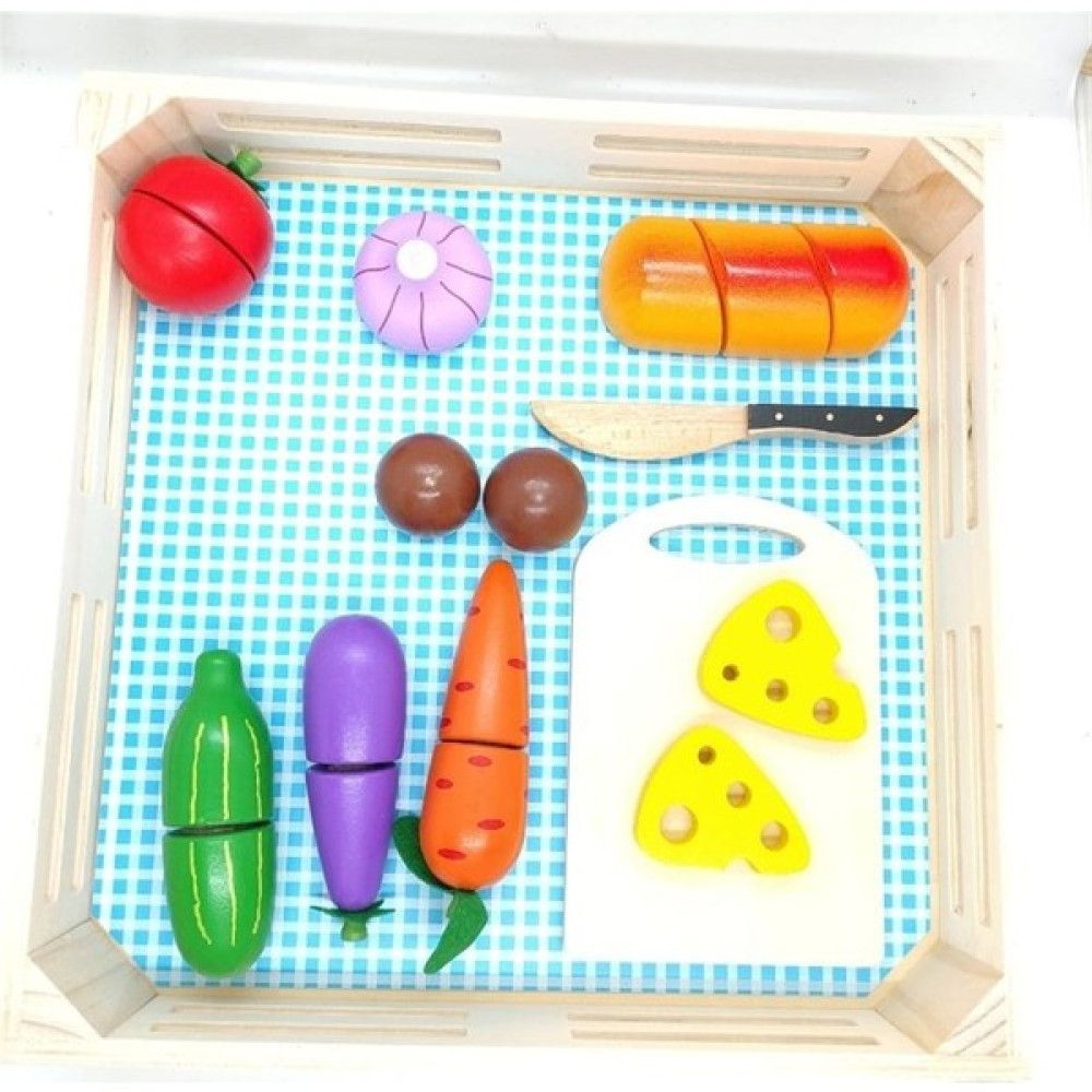 Tooky Toy Ahşap Tepsili Sebze Kesme Seti - Renkli Oyuncak Fiyatı