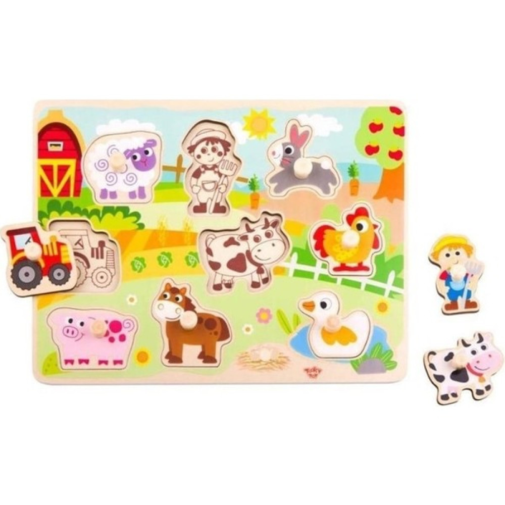 Tooky Toy Çiftlik Hayvanları Ahşap Puzzle Bebek Oyuncakları Fiyatı