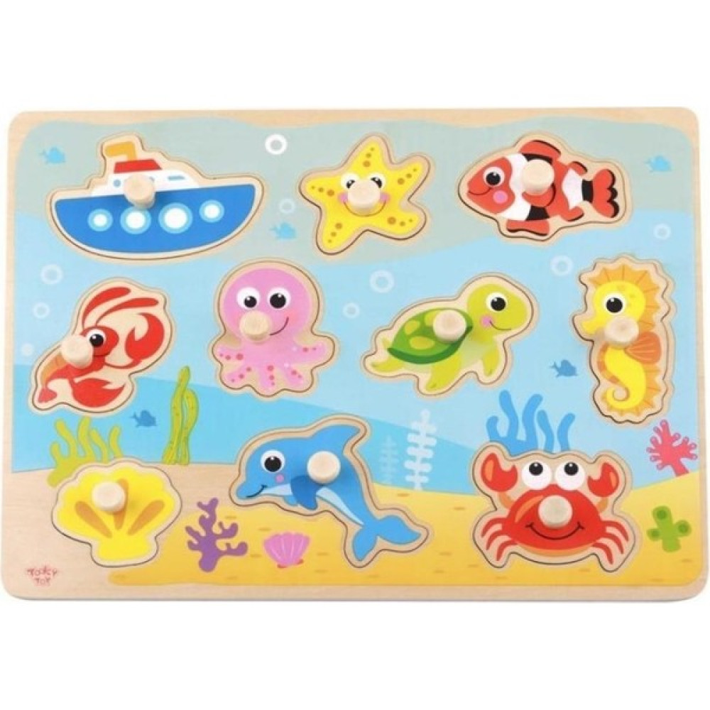 Tooky Toy Deniz Hayvanları Ahşap Puzzle - Ahşap Desenli Bebek Oyuncakları Fiyatı