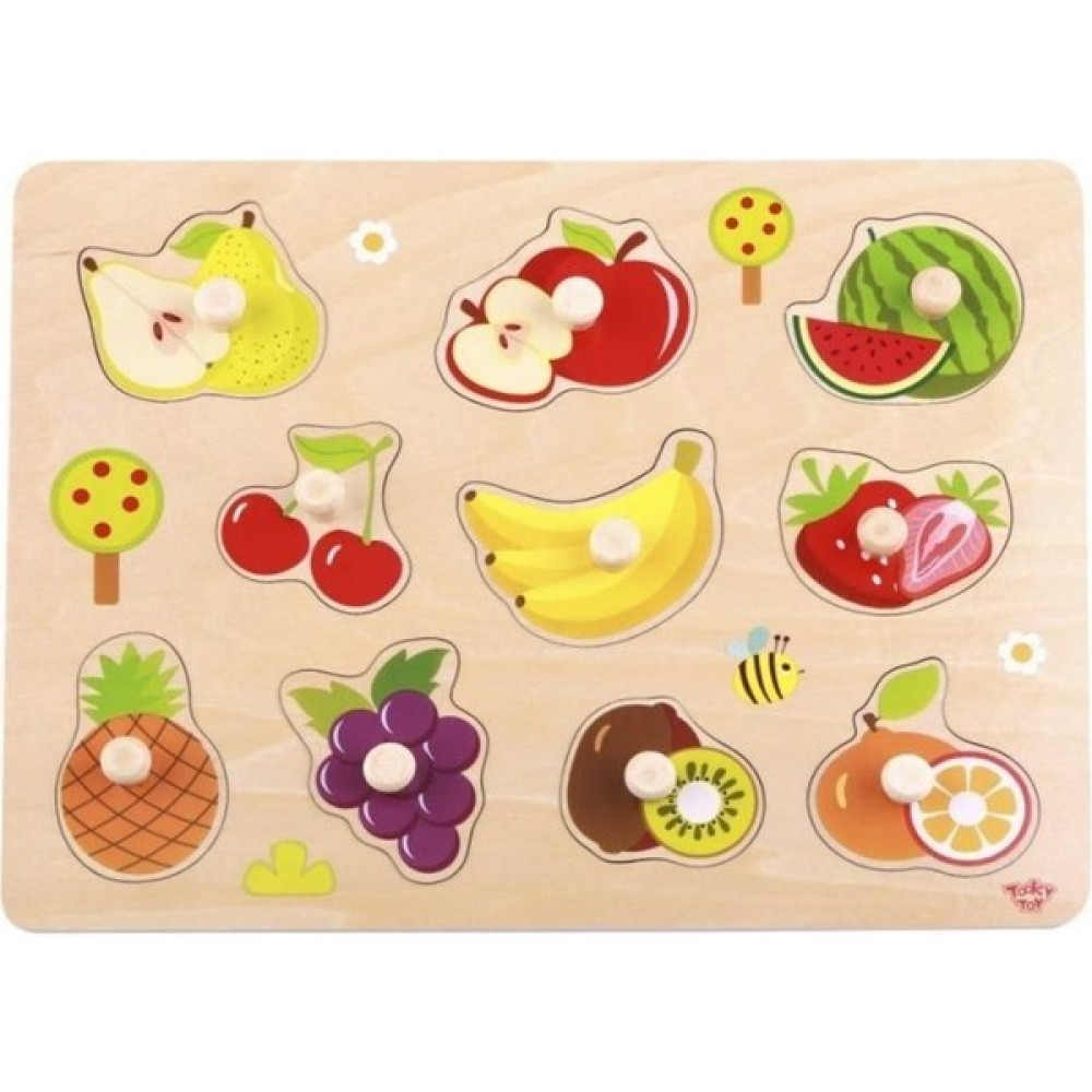 Tooky Toy Meyveler Ahşap Puzzle - Ahşap Desenli Bebek Oyuncakları Fiyatı