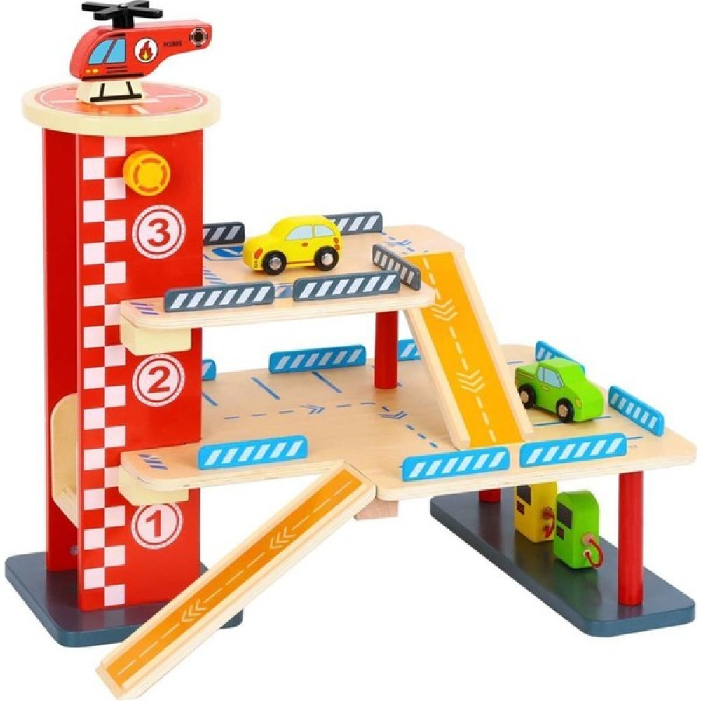 Tooky Toy Oyuncak Otopark Seti - Ahşap Desenli Bebek Oyuncakları Fiyatı