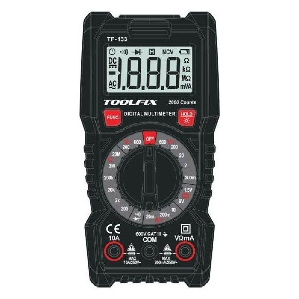 Toolfıx TF133 Işıklı Dijital Multimetre Diğer Test ve Ölçüm Cihazları Fiyatı