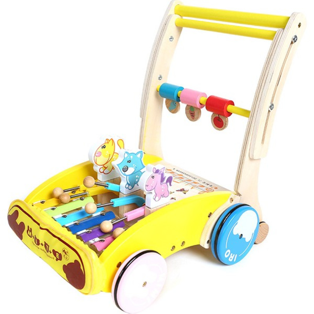 Toolwayes Ahşap Çok Fonksiyonlu Bebek Yürümeye Başlayan Bebek Arabası Ahşap Çocuk Bebek Oyuncak Araba (Yurt Dışından) - Koyu Sarı - Siyah Yürüteç Fiyatı