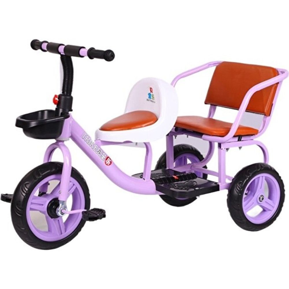 Toolwayes Çocuk Üç Tekerlekli Bisiklet Çift Pedallı Bisiklet Ikiz Bebek Bebek Bisikleti Insanları Taşıyabilir (Yurt Dışından) - Mor Açık Hava, Deniz ve Spor Oyuncakları Fiyatı