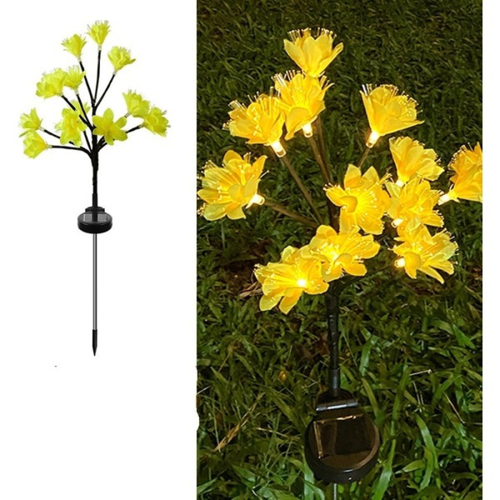 Toolwayes Güneş Şeftali Çiçeği Lambası 12 LED Simülasyon Kamelya Lambası Açık Avlu Bahçe Lambası Dekoratif Çim Lambası (Yurt Dışından) - Sarı Dış Mekan & Bahçe Oyuncakları Fiyatı