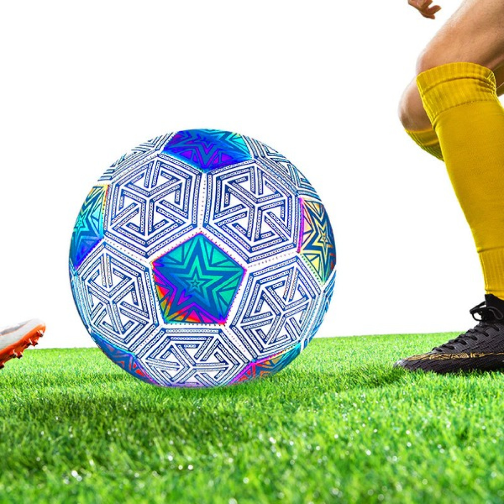 Toolwayes Holografik Futbol No. 5 Dünya Kupası Yansıtıcı Işıklı Işıklı Futbol Makinesi Dikişli Çocuk Futbolu (Yurt Dışından) Toplar Fiyatı
