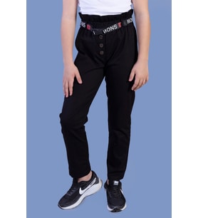 Toontoy Kız Çocuk Beli Lastikli Kemer Detaylı Pantolon (Siyah) Erkek Çocuk Pantolon Fiyatı