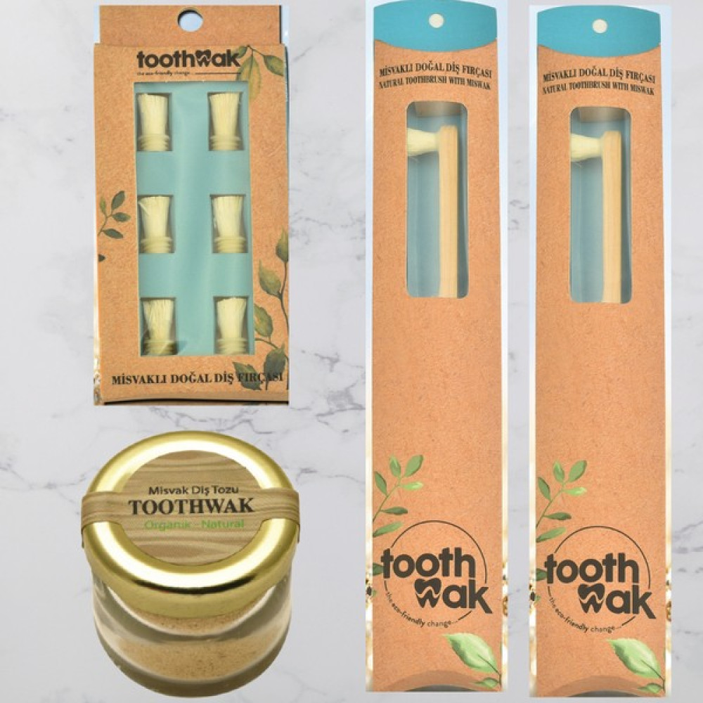Toothwak 2 Adet Misvak Başlı Fırça + Toz + Yedek Başlık Diş Fırçaları Fiyatı