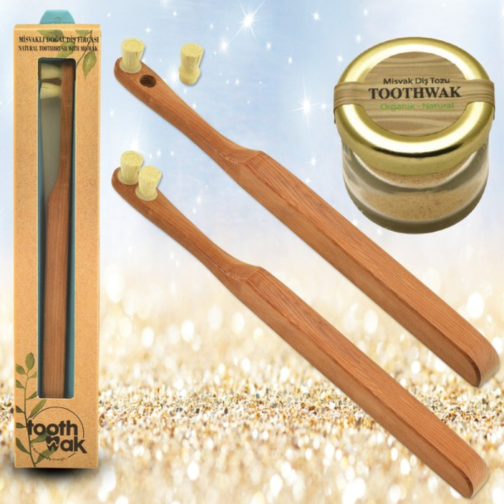 Toothwak Doğal 2'li Misvak Başlıklı Fırça + Misvak Tozu Diş Fırçaları Fiyatı