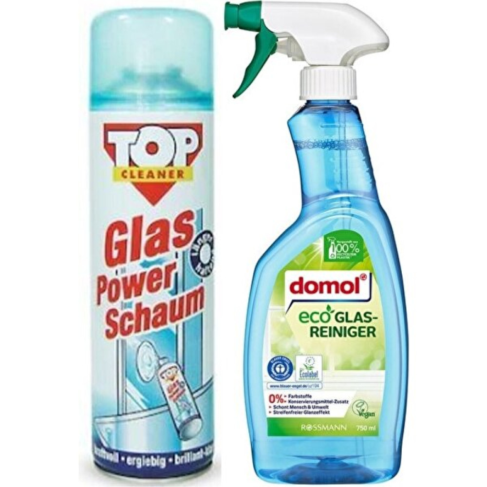 Top Cleaner Glas Power Schaum Cam Temizleme Köpüğü Sprey 500 ml+ Domol Eco Cam Temizleyici Sprey 75 - 500 ml Temizlik Malzemeleri Fiyatı