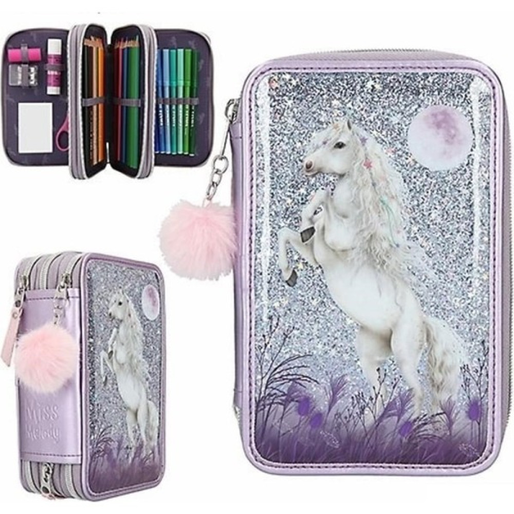 Top Model Miss Melody Triple Pencil Case Glitter Lilac 3 Katlı Dolu Kalem Kutu Kalemlik (Kalem Kutusu) Fiyatı