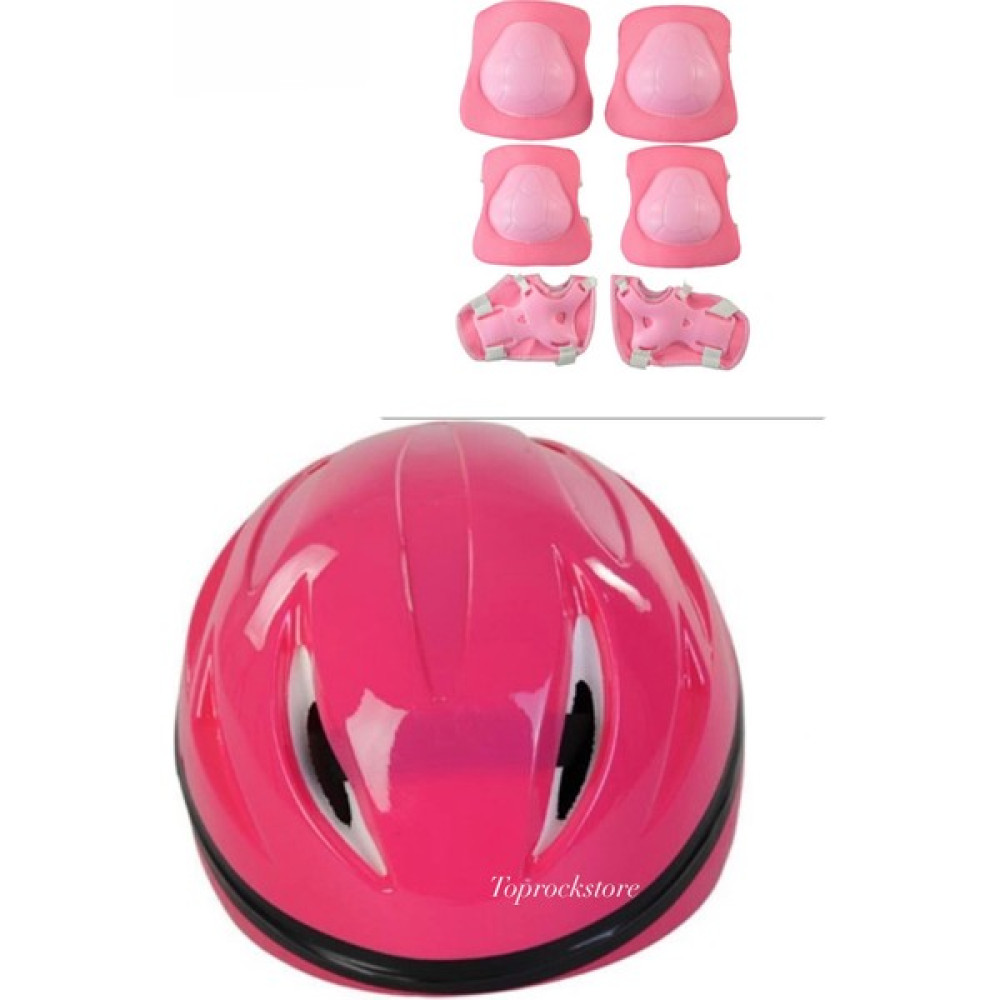Top Rock Store Çocuk Kask Dizlik Dirseklik Seti 7 Parça - Pembe - 51 - 54 cm Motorsiklet Kaskları Fiyatı