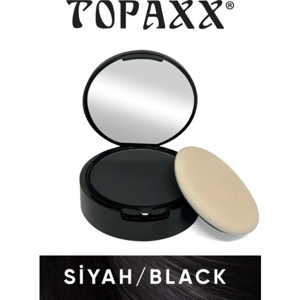 Topaxx Siyah/Black Suda Çıkmayan Saç Sakal Dolgunlaştırıcı Topik Pudra 14 gr - Siyah Saç Boyası Fiyatı