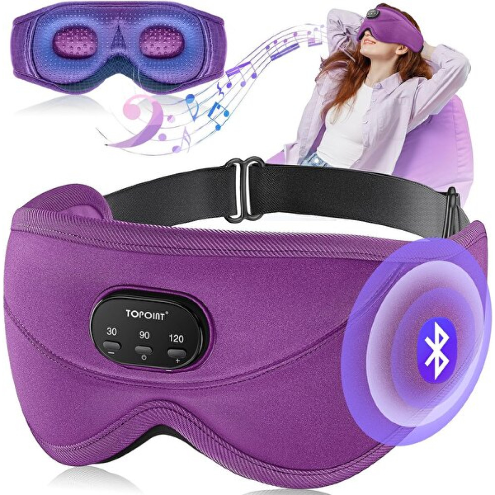 Topoint Uyku Kulaklıkları Bluetooth 3D Uyku Maskesi Mor Bluetooth Kulaklık Fiyatı