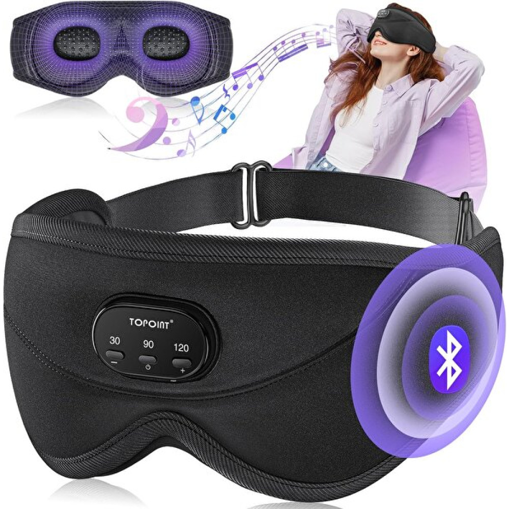 Topoint Uyku Kulaklıkları Bluetooth 3D Uyku Maskesi Siyah Bluetooth Kulaklık Fiyatı