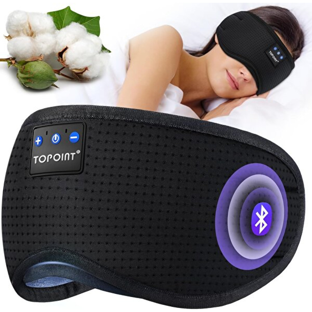 Topoint Uyku Kulaklıkları Bluetooth Uyku Maskesi Siyah Havalandırmalı Bluetooth Kulaklık Fiyatı