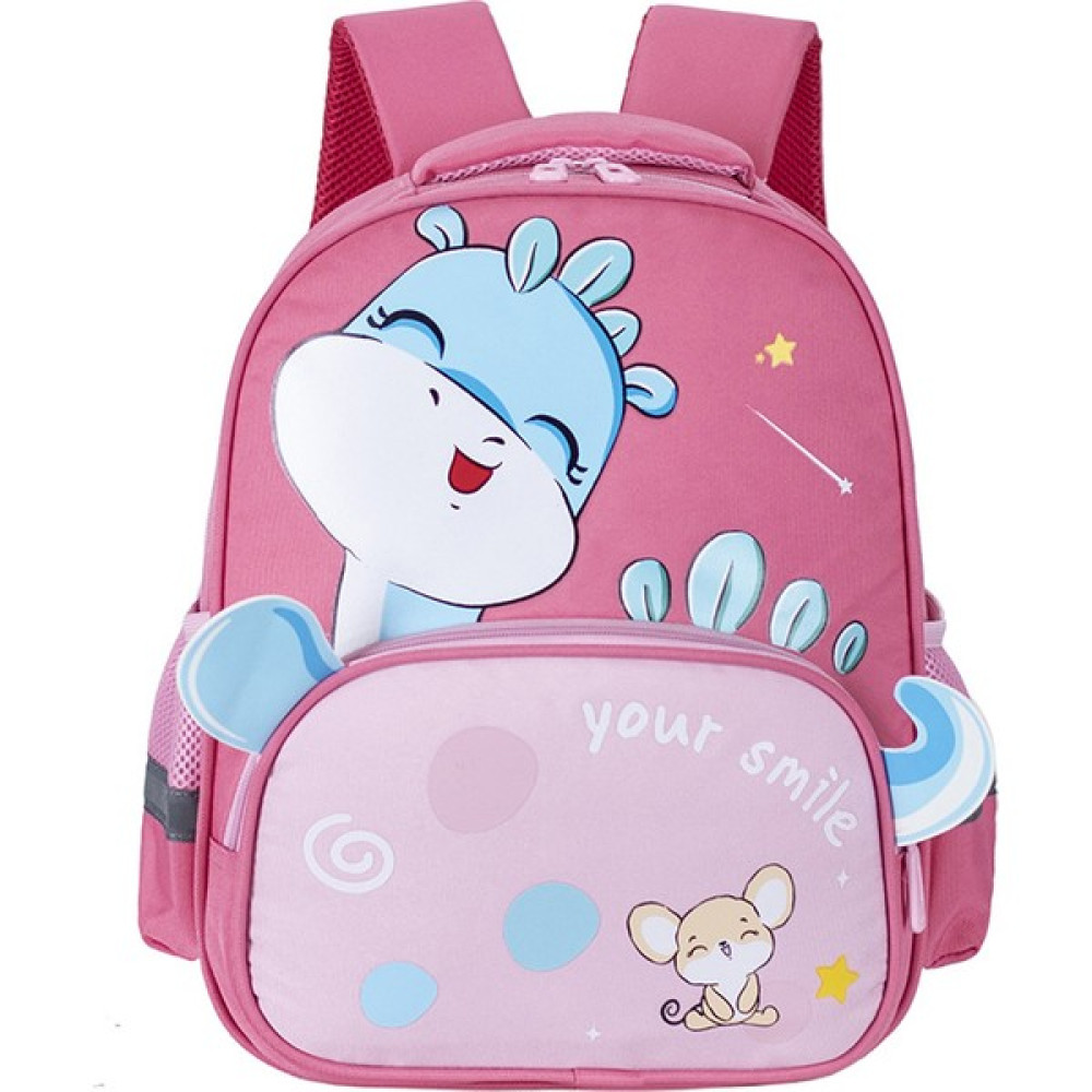 Topone Karikatür Dinozor Anaokulu Çocuk Okul Çantası (Yurt Dışından) - Koyu Pembe - Standart Okul Çantası Fiyatı