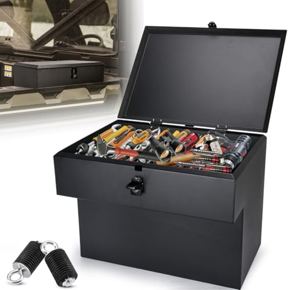 TOPOWN UTV Bed Storage Box 7.9GAL Compatible with Polaris Ranger 1000/XP 900 570 500 General 1000 2016 2017 2018 2019 2020 2021 2022 2023 2024 2025, UTV Bed Cargo Storage Box, Security & Durability