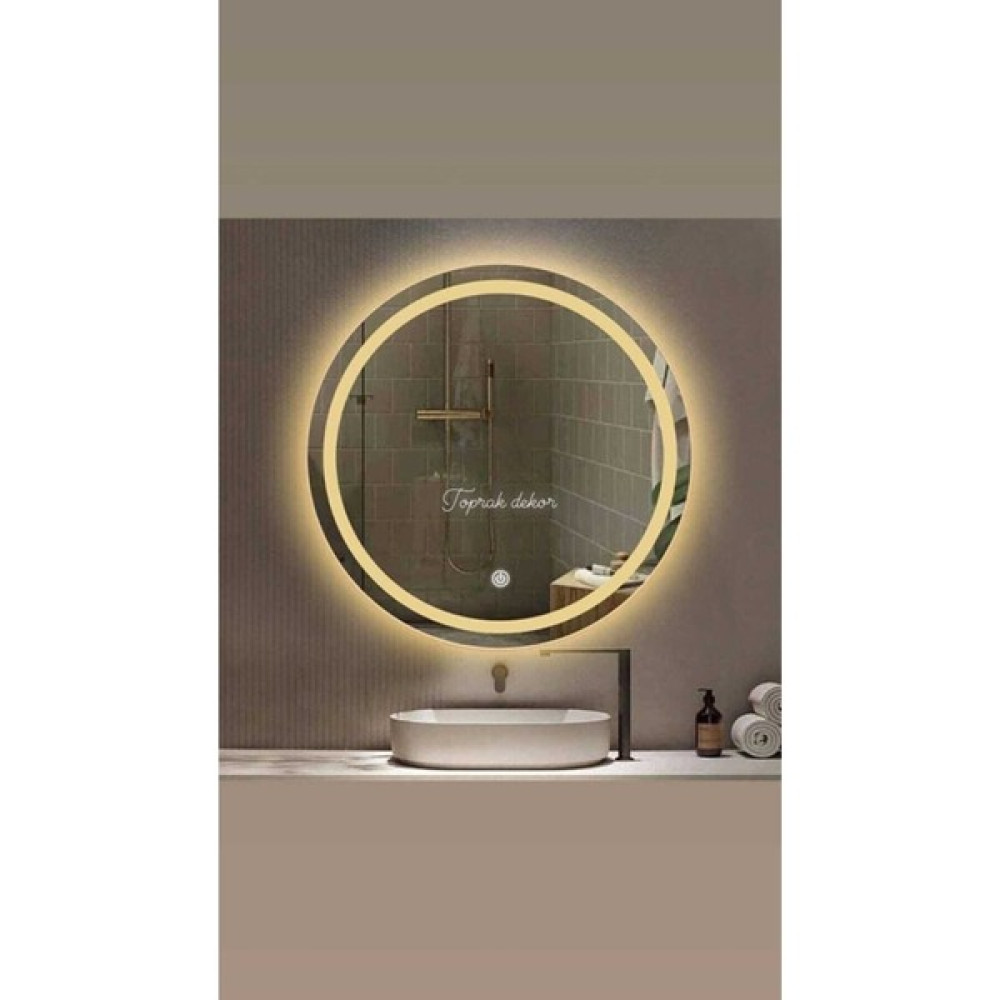 Toprak Dekor 60 cm Kumlamalı Dokunmatik Günışığı Ledli Banyo Aynası Banyo Aynası Fiyatı