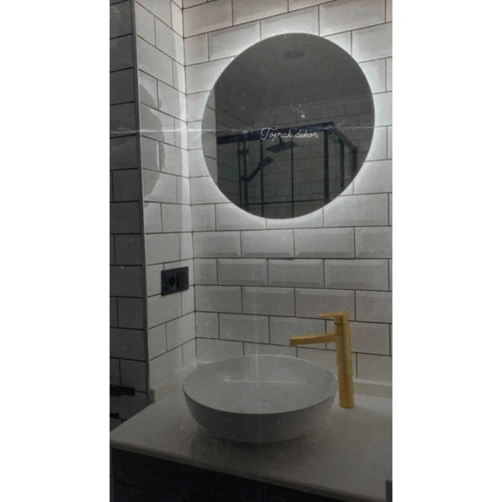 Toprak Dekor 70 cm Beyaz Ledli Ayna Banyo Aynası Tuvalet Aynası Banyo Aynası Fiyatı