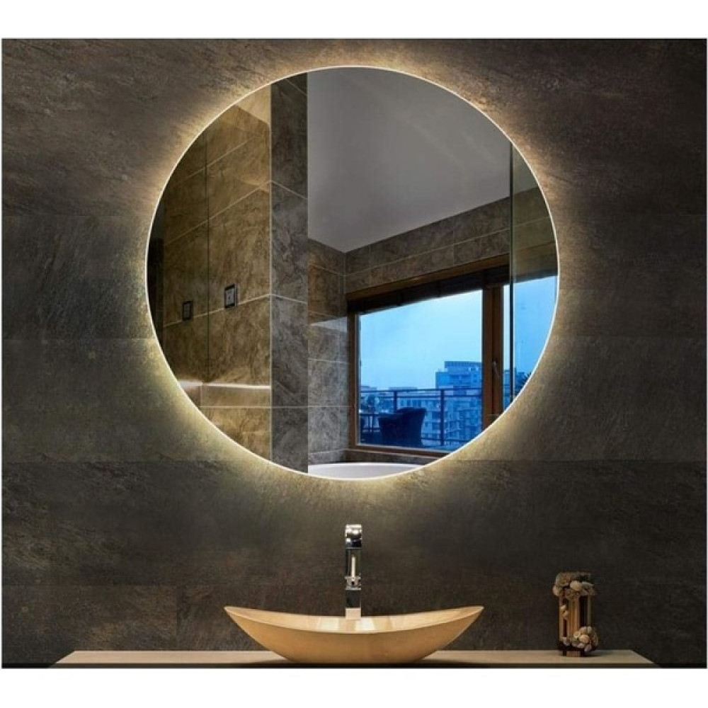 Toprak Dekor 90 cm Günışığı Ledli Banyo Aynası - Beyaz - 90 x 90 Cm Banyo Aynası Fiyatı