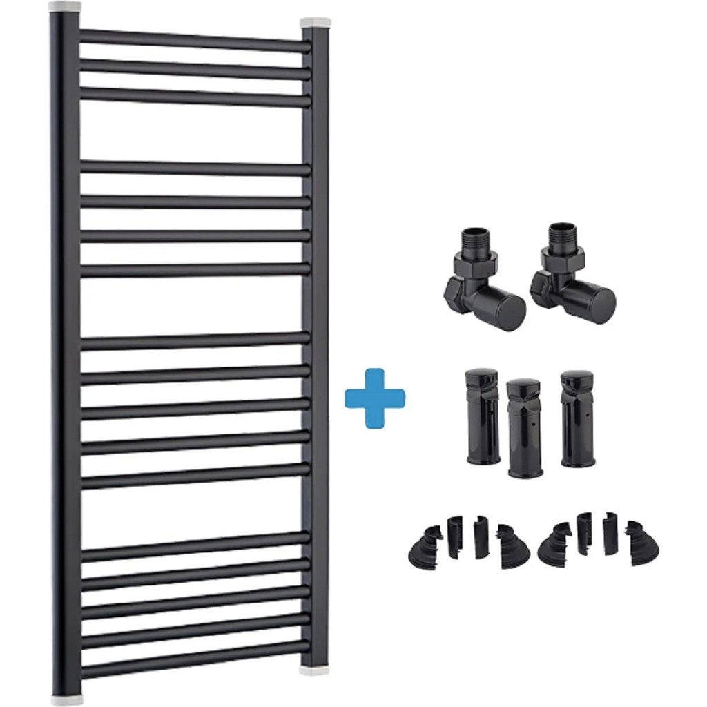 Toprak Havlupan 40 / 100 Cm 14 Borulu Siyah Havlupan + 2 Adet Vana + 2 Boru Gizleme Aparatı + Montaj Seti El / Yüz Havlusu Fiyatı
