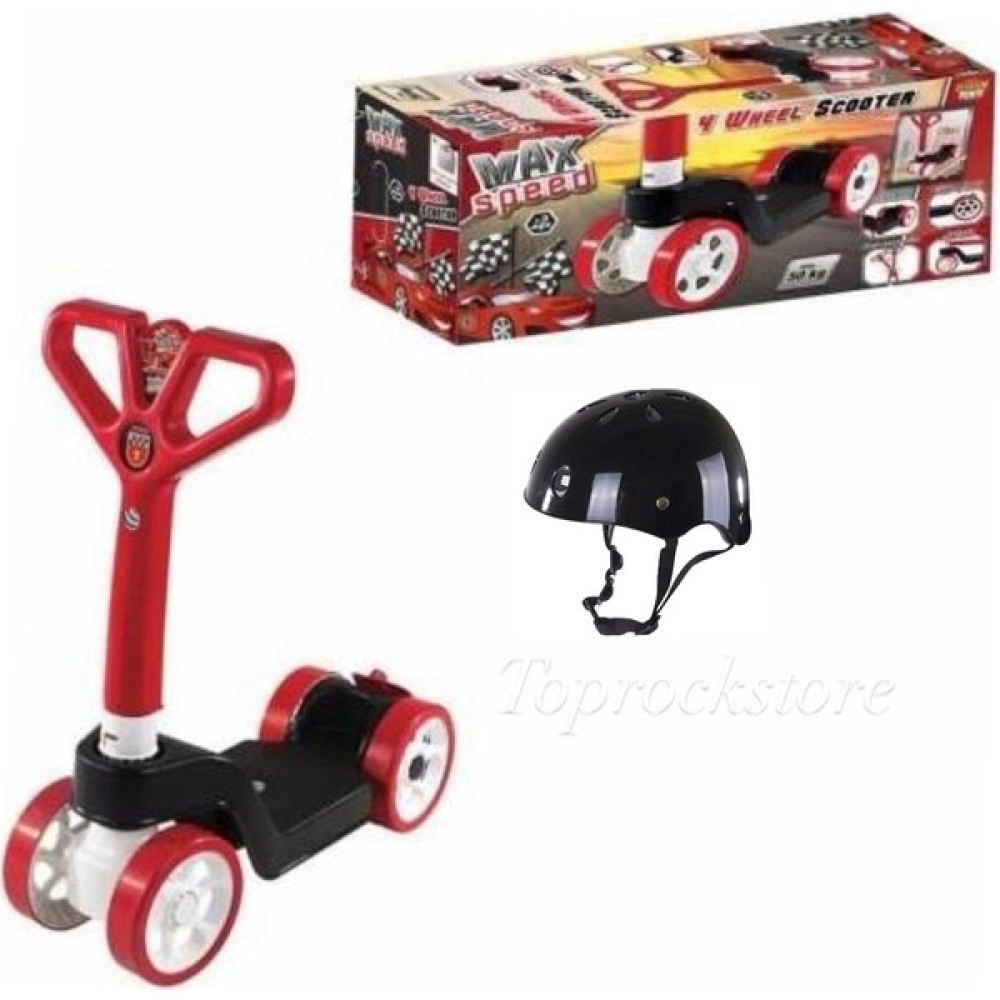 Toprock Store 4 Tekerlekli Scooter Max Speed Kask Hediyeli - 51 - 54 cm - Kırmızı - Siyah Motorsiklet Kaskları Fiyatı