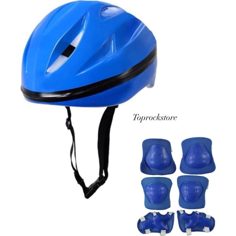 Toprock Store Kask Dizlik Dirseklik Koruyucu Set 7 Parça - Mavi - 51 - 54 cm Motorsiklet Kaskları Fiyatı