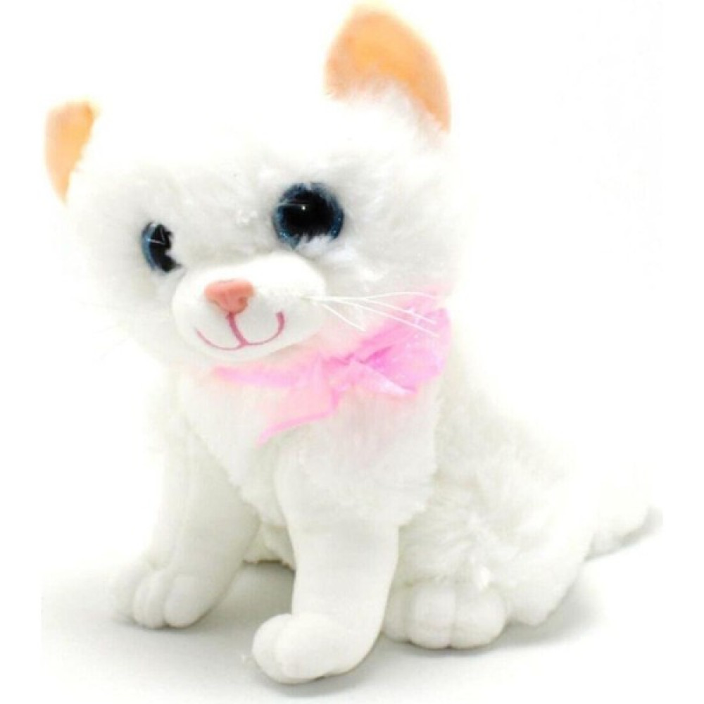 Toprock Store Miyavlayan Sesli Kedi Peluş 30 cm - Beyaz Peluş Oyuncaklar Fiyatı