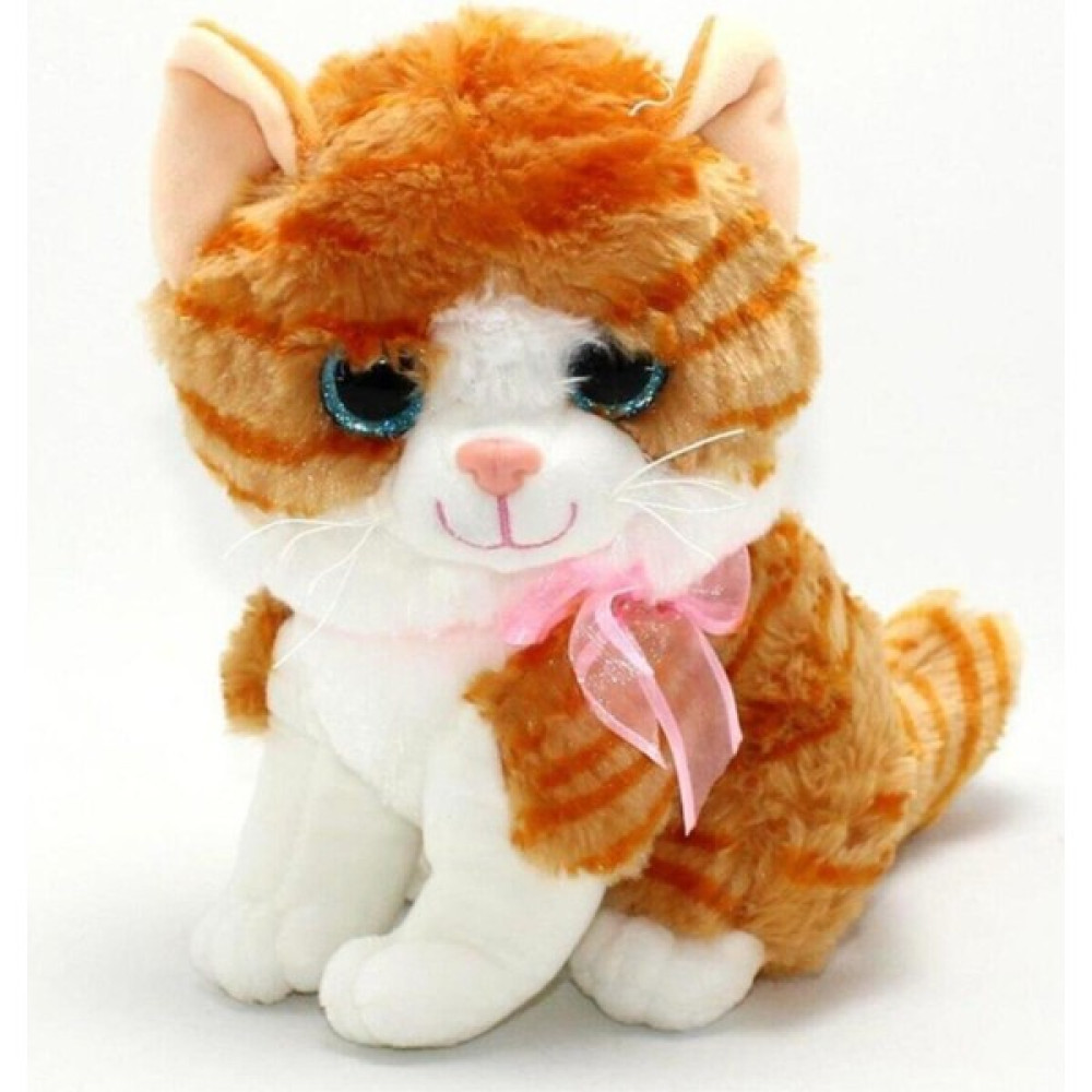 Toprock Store Sarı Beyaz Sesli Oturan Peluş Tekir Kedi Peluş Oyuncaklar Fiyatı