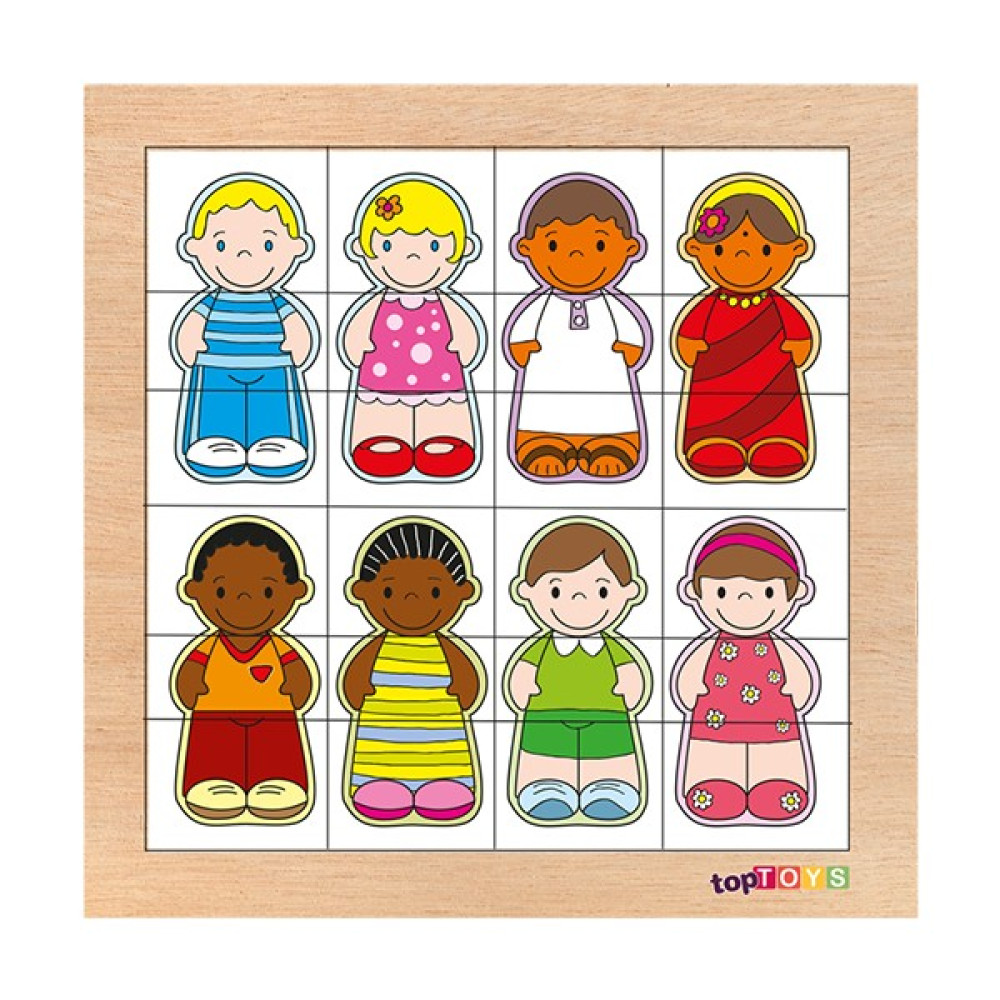 Toptoys Eşleştir Karıştır Dünya Çocukları Ahşap Puzzle CS-7030 Oto Boyaları Fiyatı