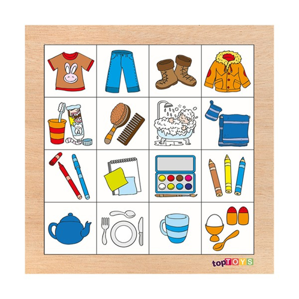Toptoys Resimdekileri Bul Nesneler Ahşap Puzzle CS-7010 Bebek Oyuncakları Fiyatı