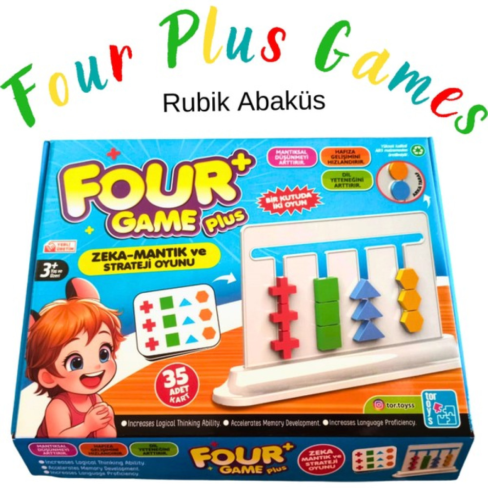 Tor Toys Four Plus Game - Rubik Abaküs Montessori Zeka Oyunu - Eğitici ve Eğlenceli Eğitici Oyuncak Fiyatı
