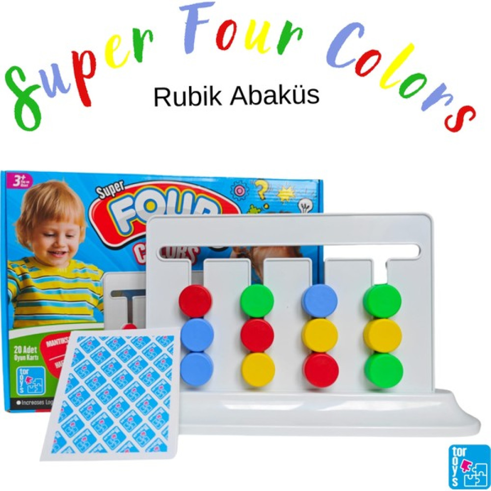 Tor Toys Super Four Colors - Rubik Abaküs Montessori Zeka Oyunu - Eğitici ve Eğlenceli Eğitici Oyuncak Fiyatı