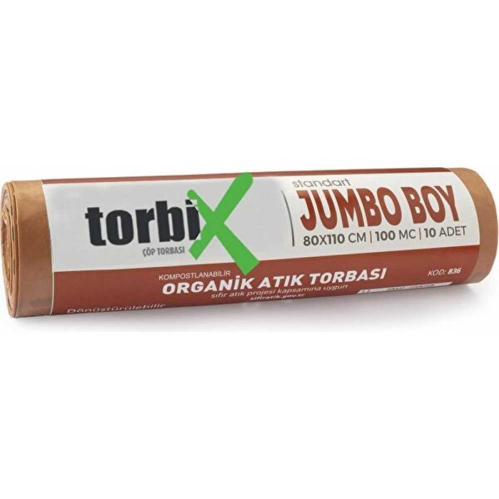 Torbix Sıfır Atık Çöp Poşeti Organik Atık Kahverengi 80*110 cm 6,5 KG 10 Rulo Çöp Poşetleri Fiyatı