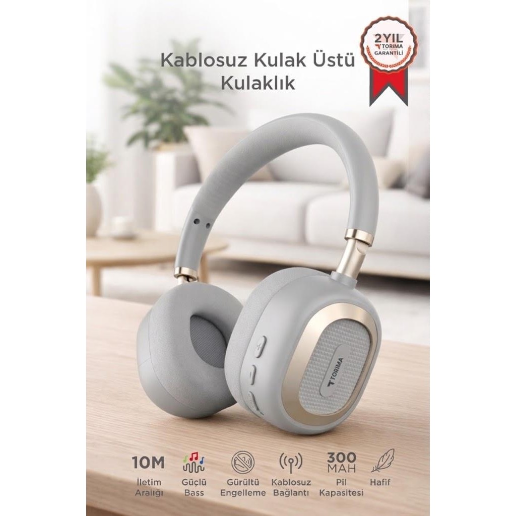 Torima Bluetooth Kulaklık Kulak Üstü Kablosuz Kulaklık HD70 Gri Bluetooth Kulaklık Fiyatı