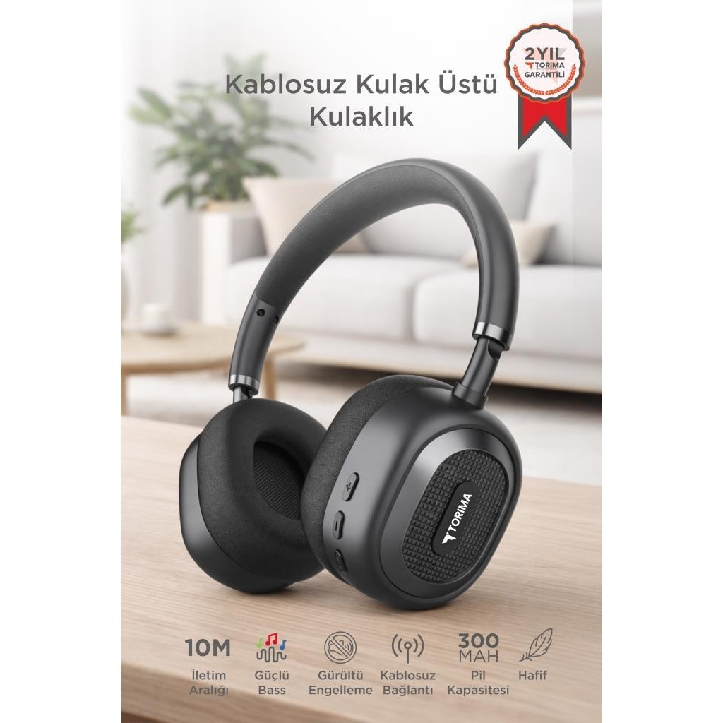 Torima Bluetooth Kulaklık Kulak Üstü Kablosuz Kulaklık HD70 Siyah Bluetooth Kulaklık Fiyatı