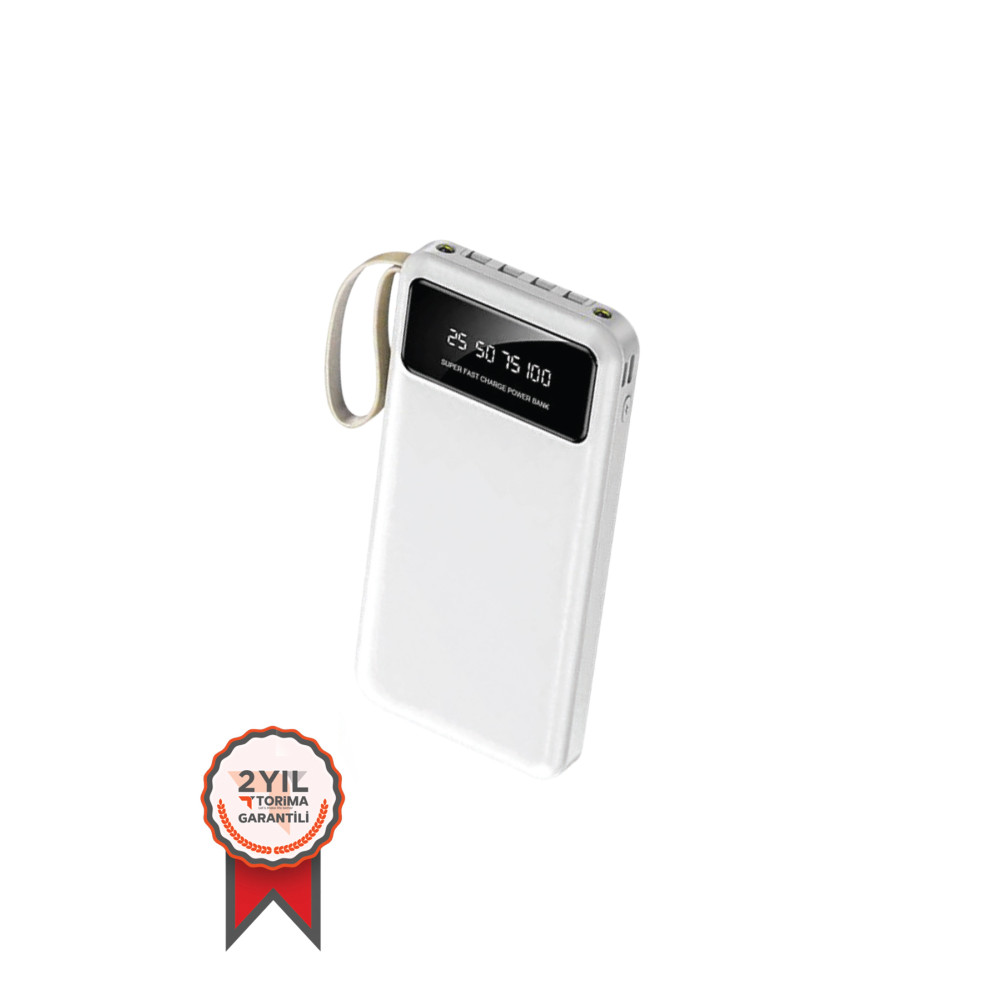 Torima Hızlı Şarj Özellikli 4 Çıkışlı 10.000 Mah Powerbank Beyaz Taşınabilir Şarj Cihazı - Powerbank Fiyatı