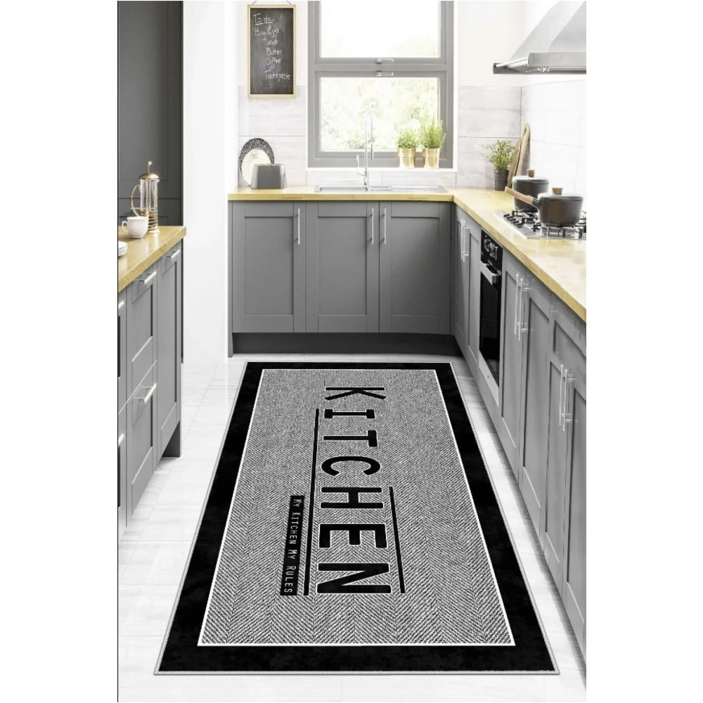 Toronto Home Kesme Halı Desenli Dijital Baskı Yıkanabilir Kaymaz Taban İnce Salon Mutfak Çocuk Halısı Yolluk 80 x 200 Beden Kilim Fiyatı
