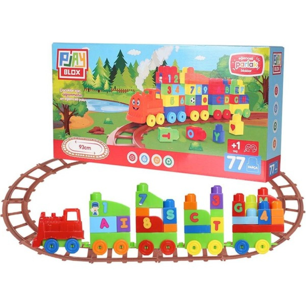 Toru Toys Play Blox Oyuncak Tren Seti 77 Parça Sayılar ve Alfabe Treni Parlak Renkler Mega Blok Seti Legolar ( Yapım Oyuncakları ) Fiyatı