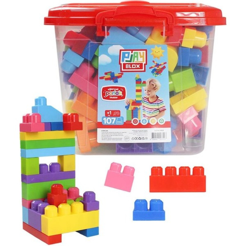 Toru Toys Play Blox Yapı Oyuncakları 107 Parça Kovalı Parlak Renkler Mega Blok Seti 3103 Legolar ( Yapım Oyuncakları ) Fiyatı