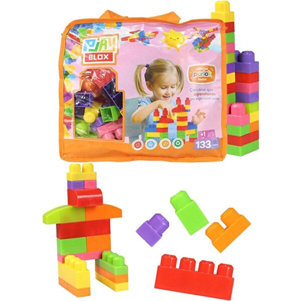 Toru Toys Play Blox Yapı Oyuncakları 133 Parça Çantalı Parlak Renkler Mega Blok Seti 2984 Legolar ( Yapım Oyuncakları ) Fiyatı