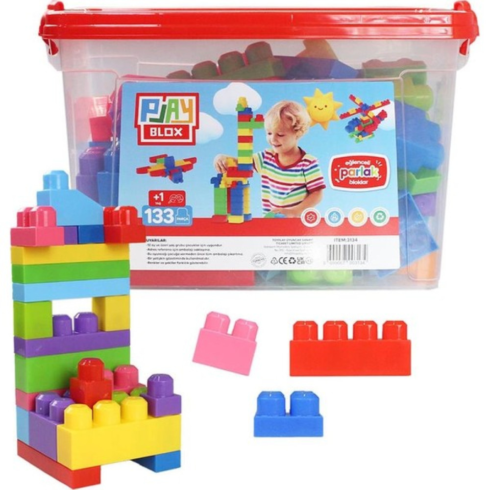 Toru Toys Play Blox Yapı Oyuncakları 133 Parça Kovalı Parlak Renkler Mega Blok Seti Legolar ( Yapım Oyuncakları ) Fiyatı