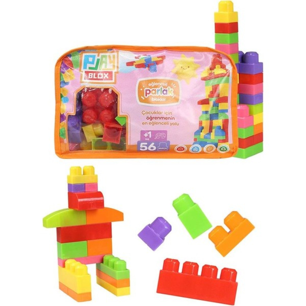 Toru Toys Play Blox Yapı Oyuncakları 56 Parça Çantalı Parlak Renkler Mega Blok Seti 2892 Legolar ( Yapım Oyuncakları ) Fiyatı