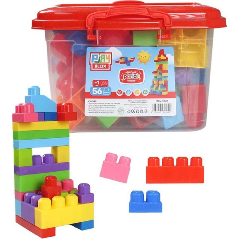Toru Toys Play Blox Yapı Oyuncakları 56 Parça Kovalı Parlak Renkler Mega Blok Seti 3042 Legolar ( Yapım Oyuncakları ) Fiyatı