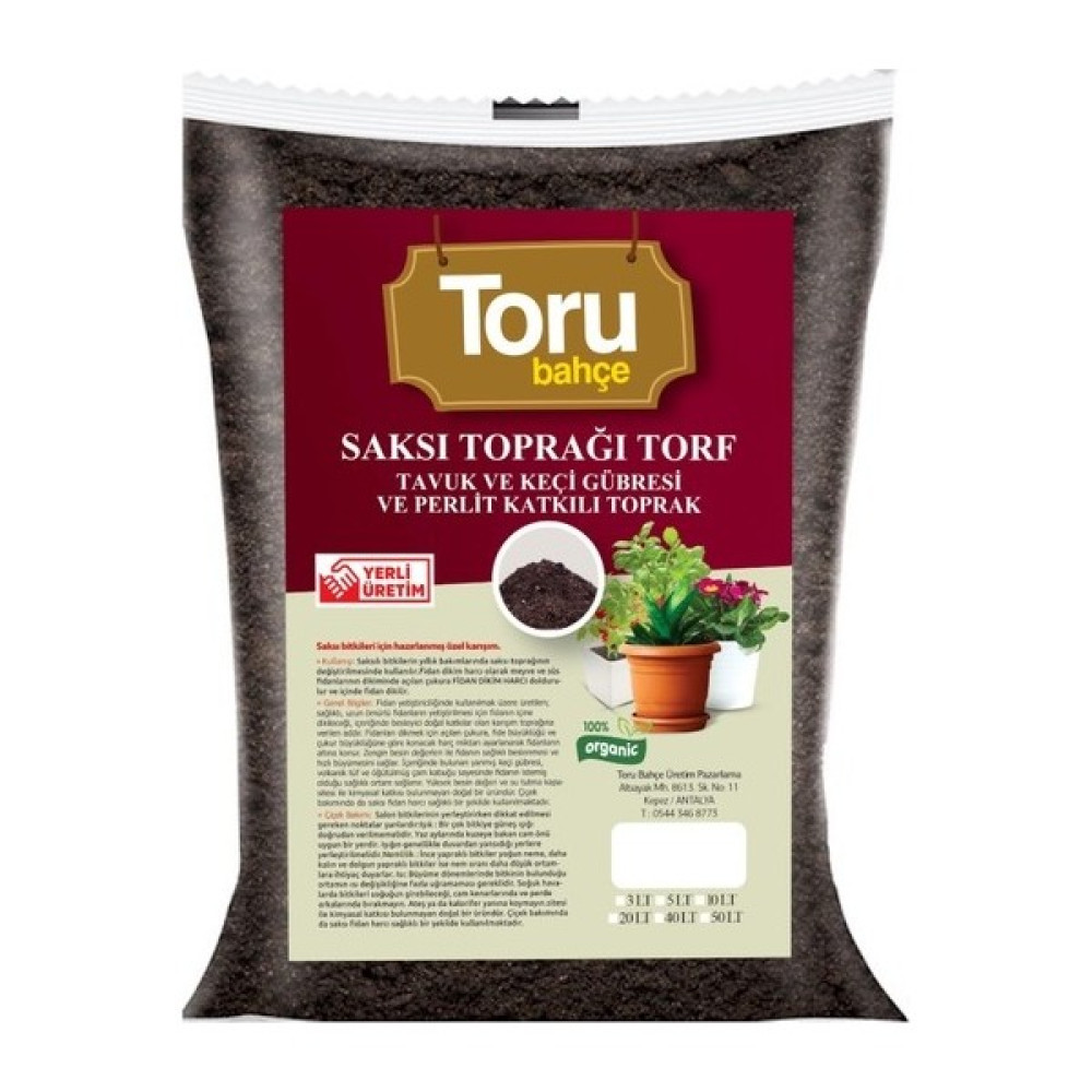 Torubahce Grande Home Toru Bahçe Saksı Toprağı Torf Tavuk ve Keçi Gübreli Perlit Katkılı Toprak 40 Lt Bitki Fiyatı