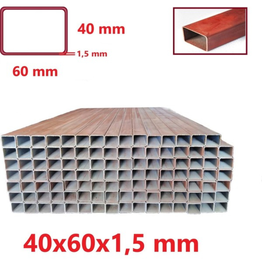 Tos Çelik Boyalı 40 x 60 x 1,5 mm Kutu Profil Boru Metal 40X60X1,5 Demir 1 METRE Bahçe Çiti Fiyatı