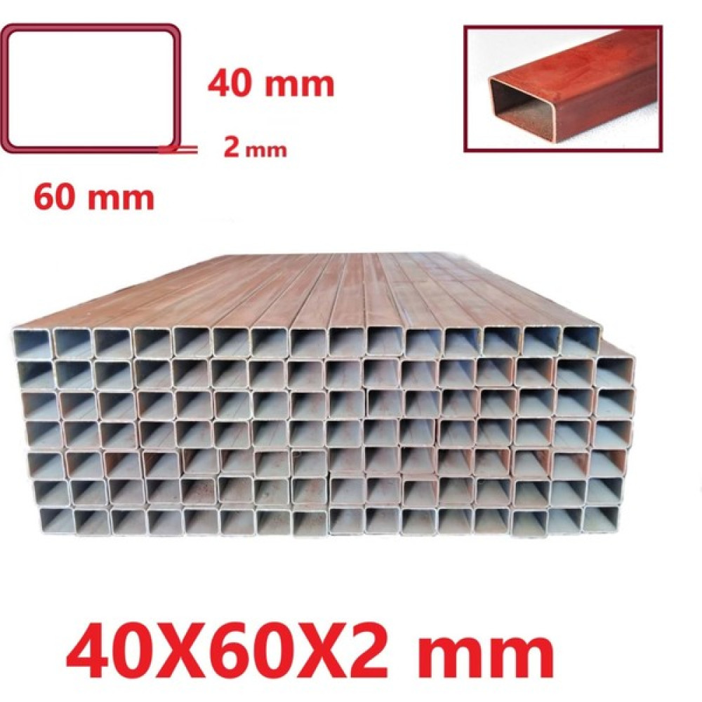 Tos Çelik Boyalı 40 x 60 x 2 mm Kutu Profil Boru Metal 40X60X2 Demir 1 METRE Bahçe Çiti Fiyatı